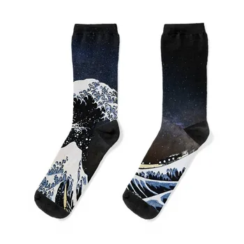 Kanagawa Banga Erdvėje Kojinės Kojinės vyrams nustatyti kojinės vyrams glaudinimo kojinės Moterims Nuotrauka