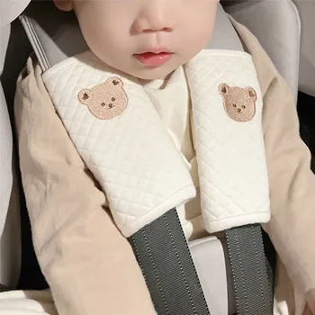 Korėjos Automobilių saugos Diržų Pečių Padengti Vaikų Animacinių filmų Saugos Sėdynės Padengti Kūdikių Reikmenys Vežimėlis Baby Automobilių Sėdynės ir Vežimėlis Rinkinys Nuotrauka