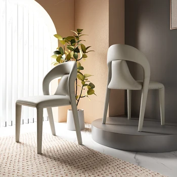 Prabangaus Dizaino Valgomojo Kėdės Kremas Minimalistinio Stiliaus Šiaurės Valgomojo Kėdės Šiuolaikinės Atsipalaiduoti Atlošas Cadeira Namų Baldai WZ50DC Nuotrauka