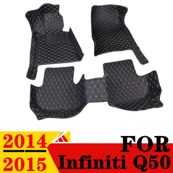 Automobilio Grindų Kilimėliai Infiniti Q50 2014 2015 Vandeniui XPE Odos Custom Fit Priekinis & Galiniai FloorLiner Padengti Auto Dalys, kiliminė danga Nuotrauka