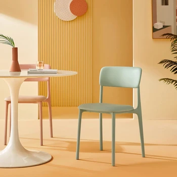 Kambarį Minimalistinio Valgomojo Kėdės, Modernaus Dizaino Kūrybos Atsipalaiduoti Valgomojo Kėdės Plastiko Atlošas Cadeira Baldai WZ50DC Nuotrauka