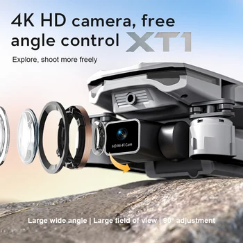 2022 Naujas XT1 Drone 4K HD Kamera Profesional FPV WIFI Trijų pakopų Kliūčių Išvengimo, Sulankstomas Quadcopter RC Sraigtasparnis, Vaikas Dovana Nuotrauka
