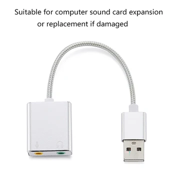 1PC Išorinė USB Garso plokštė Jack 3.5 mm USB Audio Adapteris, Ausinės Micphone Garso plokštė PC Kompiuteris, Nešiojamas KOMPIUTERIO, Aukštos Kokybės Nuotrauka