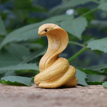 Boxwood zodiako apdailos gyvatė medžio drožyba gyvatė gyvūnų apskrito drožyba funkcijų, rankų darbo, namų aksesuarai skulptūra Nuotrauka