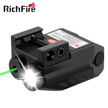 Richfire Taktinis LED Ginklas Pistoletas Fashlight Raudonojo Lazerio Akyse Combo 350LM Įkrovimo Pistoletas Šviesos Kompaktiškas Rail Mount Ginklas Šviesos Nuotrauka