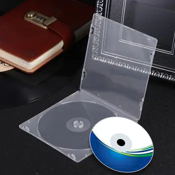 25PCS Plono DVD Atveju Skaidrus CD Paketo Portable CD talpinimo Namų Kino Pluggable Padengti CD Atveju (Baltas) Nuotrauka