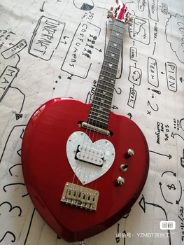 Širdies formos gitara prieinamas dviejų spalvų, rožė, mediena, fingerboard, high-end pikapas, dideles išlaidas ir veiklos rezultatus, akcijų Nuotrauka