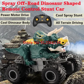 Modeliavimo Purškimo Off-Road Laipiojimo RC Kaskadininkų Automobilių, Sunkvežimių Žaislas 2.4 G Dinozaurų Stiliaus All Terrain Ratai Nuotolinio Valdymo Triceratopsas Automobilį Nuotrauka