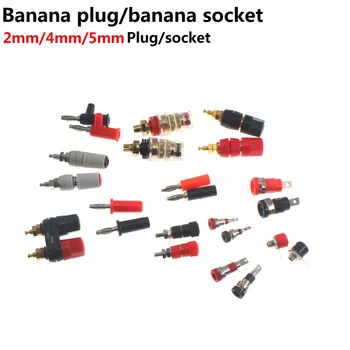 20/10/5/2VNT 4mm Red&Black Bananų Lizdas Profesinės Privalomas Po Veržle Banana Plug Jungtis Nikeliuotas Už 4mm Nuotrauka