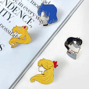 Catuni Anime Sailor Moon Venera Pin Sagė Mielas Emalio Atvartas Kuprinė Ženklelis Girly Papuošalų Kolekcija Merginų, Moterų Gerbėjų Cosplay Nuotrauka