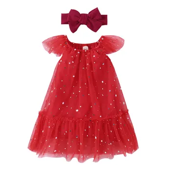 Todder Berankovis Vasaros Mados Mielas Raudona Suknelė Su Kaspinai Mergaitėms Baby Girl Kalėdų Dress Suknelė Nuotrauka