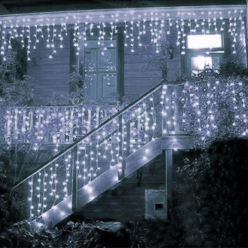 4M/8M/12M/16M//20M Kalėdinė Girlianda LED Varveklis Užuolaidų String Apšvietimo Ašaros po 0,4-0,6 m, Atostogų Apšvietimas, Lauko Gatvės Dekoras Nuotrauka