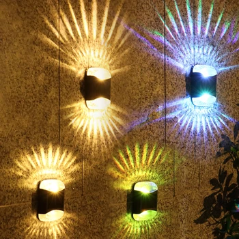 AlliLit Vandeniui LED Saulės Žibintas Lauko Sienos Sodo Aplinkos Apšvietimo Apdaila Up & Down Naktį Žibintai Kieme Spalvos Keitimas Nuotrauka