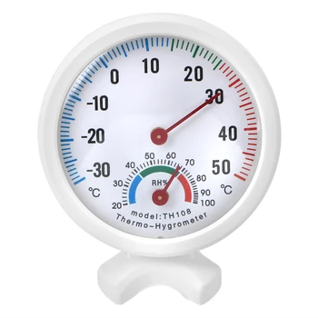 DIYWORK Mini Apvalus Laikrodis-formos 2-1 Termometras su Drėgmėmačiu Sieniniai Temperatūros Drėgmės Matuoklis Daviklis Matavimo Įrankis Nuotrauka