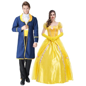 Deluxe Karnavalas Grožio Princesė Princas Pora Kostiumu Magija Gimtadienio Paradas Etape Parodyti Cosplay Helovinas Fancy Šalis Suknelė Nuotrauka