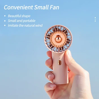 2023 Mini Nešiojamas Delninis Ventiliatorius USB Įkrovimo Tylus Aušinimo Ventiliatorius Mažai, Naktį Šviesos Funkcija Stiprus Energijos Namų Oro Aušintuvas Nuotrauka
