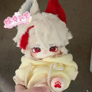 20cm Anime Genshin Poveikio Kaedehara Kazuha Mielas Gyvūnų Ausų Pliušinis Įdaryti Lėlės Kūną Suknelė Iki Plushie Su Uodega Cosplay Kalėdų Dovana Nuotrauka