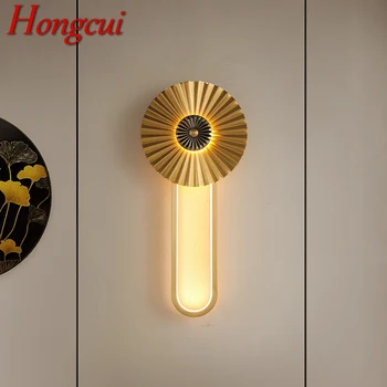 Hongcui Žalvario Sienos Lempa, LED, Modernūs, Prabangūs Sconce Šviesos Vidaus Apdaila, Namų apyvokos Miegamojo Lovos Kambarį Koridoriaus Nuotrauka