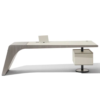 Italijos kūrybos nereguliarus stalas, biuro stalas, juoda 1,6 m, modernus ir minimalistinis stalas boss, madingi Nuotrauka