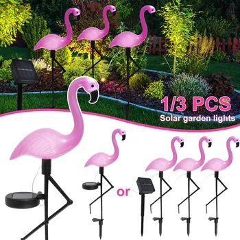 Saulės Flamingo Šviesos IP55 Vandeniui LED Pink Flamingo Kuolo Šviesos Lauko Kraštovaizdžio Žemės Lempos Sodo Parkas Kelias Dekoras Nuotrauka