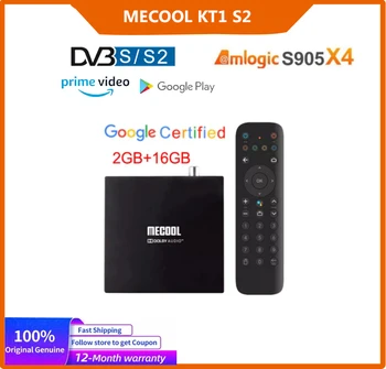 MECOOL KT1 DVB-S2 skaitmeninės televizijos Imtuvas 4K Palydovinio Dekoderio Amlogic S905X4 Netflix 