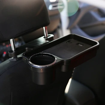 Automobilių galinis nutekėjimo puodelio laikiklis dėklas automobilio sėdynės atlošo valgomasis dėklas atsilenkiančios sėdynės atlošo gėrimų laikiklis laikymo dėžutė Nuotrauka