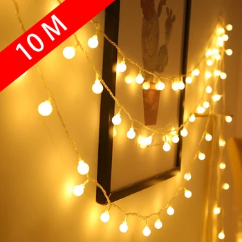 10M Kamuolys LED String Šviesos Lauko Kamuolys Grandinės Šviesos Girlianda Šviesos Lemputės Pasakų Žibintai Šalies Namų Vestuvių Sodas Kalėdų Dekoro Nuotrauka