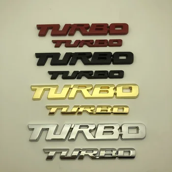 Automobilių Lipdukas TURBO 3D Metalo Automobilių Kėbulo Styling Emblema Decal Galvanizavimo Cinko Lydinys Automobilio Bagažinės Ženklelis Apdailos Reikmenys Nuotrauka