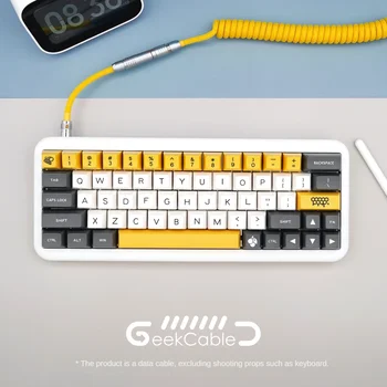 GeekCable Grynas Rankų darbo vartotojo Kompiuterio Mechaninė Klaviatūra Linija Temą Baidarėmis Volt Elektroforezės geltona Nuotrauka
