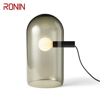 RONIN Postmodernaus Stalo Lempa LED Paprasta Naktiniai Stiklo Derliaus Stalo, Šviesos Namuose, gyvenamojo Kambario, Miegamojo Puošimas Nuotrauka