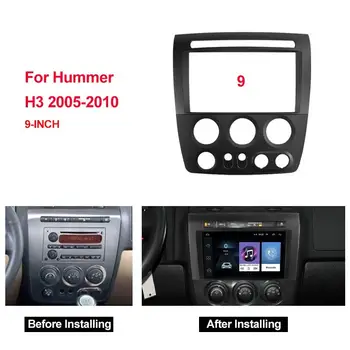 Automobilių Refitting CD, DVD, Radijo Fasciją Rėmas 2005-2010 HUMMER H3 (LHD) 2DIN Stereo Brūkšnys Plokštė, Rėmas Panel Mount Kit Nuotrauka
