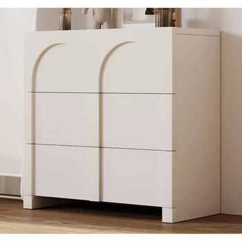 Balta Modernaus Stiliaus Trijų Stalčių Krūtinės švediškas stalas Spintelė Daug Saugojimo vietos už Kambarį,už patalpų gyvenamojo kambario baldai Nuotrauka