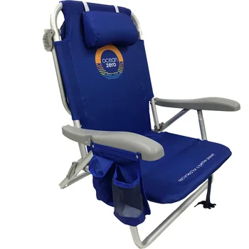 2. Eco-Friendly Deluxe Kuprinė Paplūdimio Kėdės - Mėlyna,8 Lb,23.00 X 24.00 X 31.00 Cm Nuotrauka