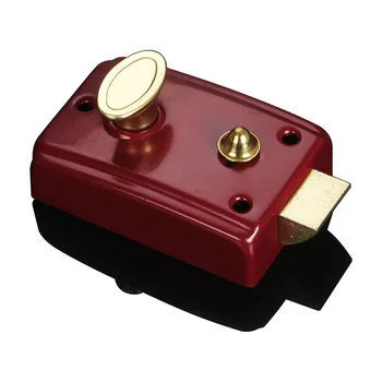 708 tipo Raudona Durims, užrakinama 3 rakto Rim Lock Stiprus Deadbolt Home Security Universalus Vario Šildomi Anti-theft Medinės /Geležies Užraktas Nuotrauka