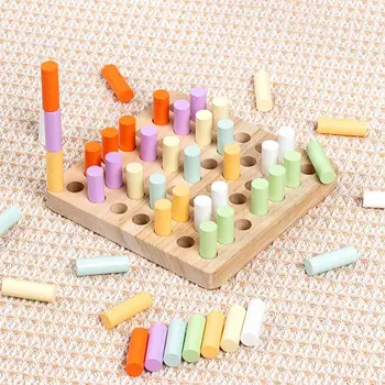 Montessori Mediniai Ranka Sugriebti stalo Žaidimai Žaislas, skirtas Kūdikių, Vaikų Ugdymo Mokymo priemonių Dėlionė Spalvų Pažinimo Mokymo Žaislai Nuotrauka