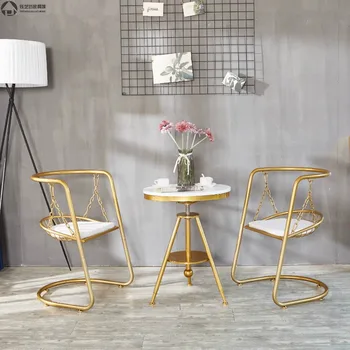 Nordic light luxury kaustytomis geležies kabinti kėdė namų balkono sūpynės kėdės net garsenybių kabo krepšys kėdė patalpų laisvalaikio lentelė Nuotrauka