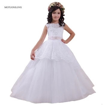 Naujas, Vaikams, Kūdikių Inscenizacija Vakare Chalatai 2023 Nėrinių Appliqued Kamuolys Suknelė Gražių Gėlių Mergaičių Suknelės, Vestuvių Pirmos Komunijos Suknelės Nuotrauka