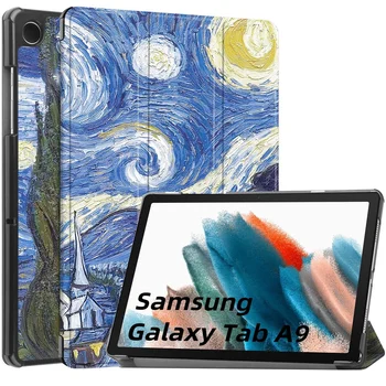 Samsung Tab A9 Plius Case 11 colių 2023 Magnetinis Dangtelis Odinis Stovėti Tabletės Apvalkalas Galaxy Tab A9 Atveju Smart Cover