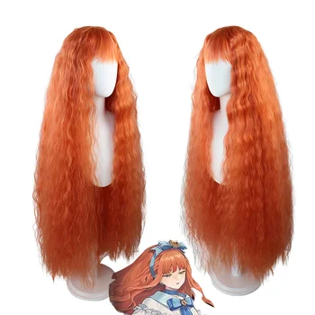 Anime Naujas Žaidimas Atgal:1999 Cos Mystic Baby Blue 120cm Orange Ilgi Garbanoti Plaukai Cosplay Realus Cosplay Perukas Nuotrauka