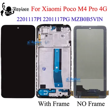 TFT Juoda 6.43 colių Xiaomi Poco M4 Pro 4G 2201117PI 2201117PG LCD Ekranas Jutiklinis Ekranas skaitmeninis keitiklis Susirinkimų / Su Rėmu Nuotrauka
