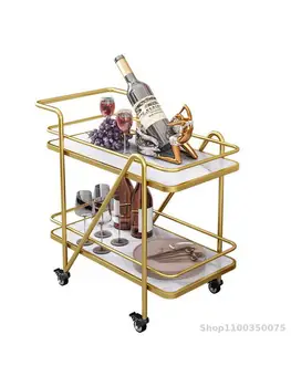 Valgomasis krepšelį vežimėlio komercinės restoranas mobiliojo arbatos krepšelį kaustytomis geležies 4S parduotuvė home hotel arbatos pristatymo krepšelį vežimėlis Nuotrauka