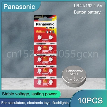 10VNT Panasonic Ląstelių Monetos Šarminės Baterijos 3TN 1,5 V Mygtuką, Baterijų SR41 192 384 SR41SW LR41 392 Lempos Grandinės Piršto Šviesos Žiūrėti Nuotrauka
