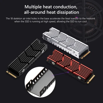 M. 2280 2 SSD Radiatoriaus Šilumos Kriaukle Tuščiaviduriai Kietojo Standžiojo Disko Aušintuvas NVME NGFF su Šilumos Silikono Padas PS5 Žaidimų Konsolės Nuotrauka