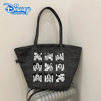 Disney Mickey Minnie Mados Didelės Talpos Storos Drobės Pečių Maišą Moterų Rankinės Pirkinių Atsitiktinis Bakalėjos Rudenį Krepšys Nuotrauka