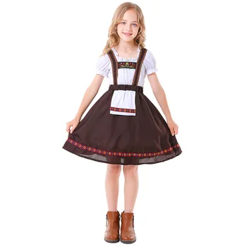 Vaikų Vokietijos Oktoberfest Kostiumu Mergina Pledas Dirndl Suknelė Bavarijos Tradicinių Alaus Wench Tarnaitė Cosplay Nacionalinis Kostiumas Nuotrauka