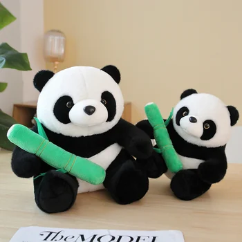 Kaip Tikri Laukiniai Gyvūnai, Pliušiniai Žaislai Turas Mielas Tikroviška Panda Su Bambuko Įdaryti Lėlės Dovanas Vaikams Berniukas Mergaičių Nuotrauka