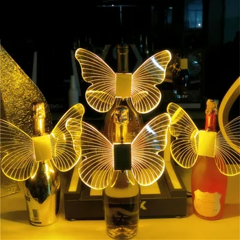 Įkrovimo drugelio sparnai led strobe baton šampano butelį Sparkler Šviesos mirksi LED Rėžtuvės šviesos juosta šaliai Dekoro Nuotrauka