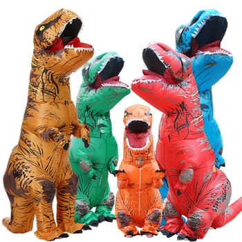 Juros Periodo Dinozauro Tyrannosaurus Rex Pripučiamas Kostiumas Helovyno Karnavalas Festivalis Šalis Lauko Anime Cosplay Suaugę Vaikai Onesie Nuotrauka