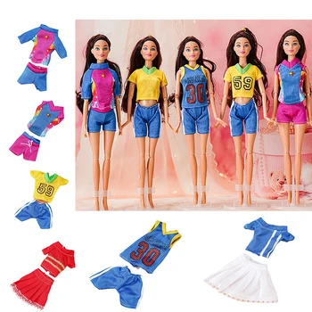 Vasaros Drabužius Barbie Lėlės Sportas Marškinėliai ir Kelnės Vaikams Mergina Dovana Nuotrauka