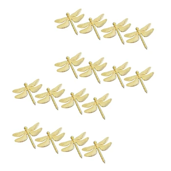 16PCS Dragonfly Servetėlių Žiedas Aukso 
